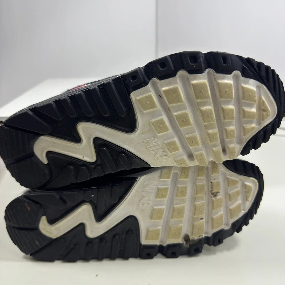 Nike Air Max 90 Mesh Kids 4Y Black White Vivid Pink Running Shoes 724824-003